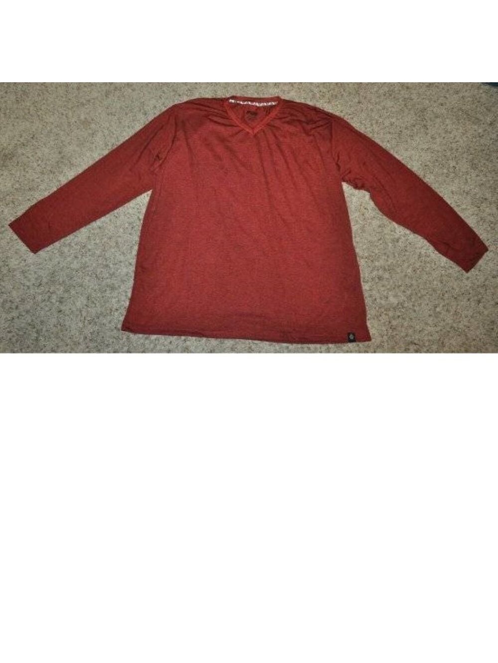 Swiss Cross Shirt 3XL Mens Red V-Neck Long Sleeve Tee Casual Tee